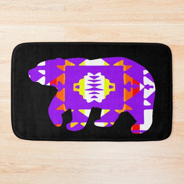 Item preview, Purple / Fire Color / White Native Print Bear designed and sold by JMWCD.