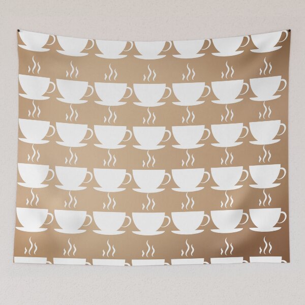 Aperçu de l'œuvre Modèle de tasse de vecteur blanc avec fond marron créée et vendue par YourPattern.
