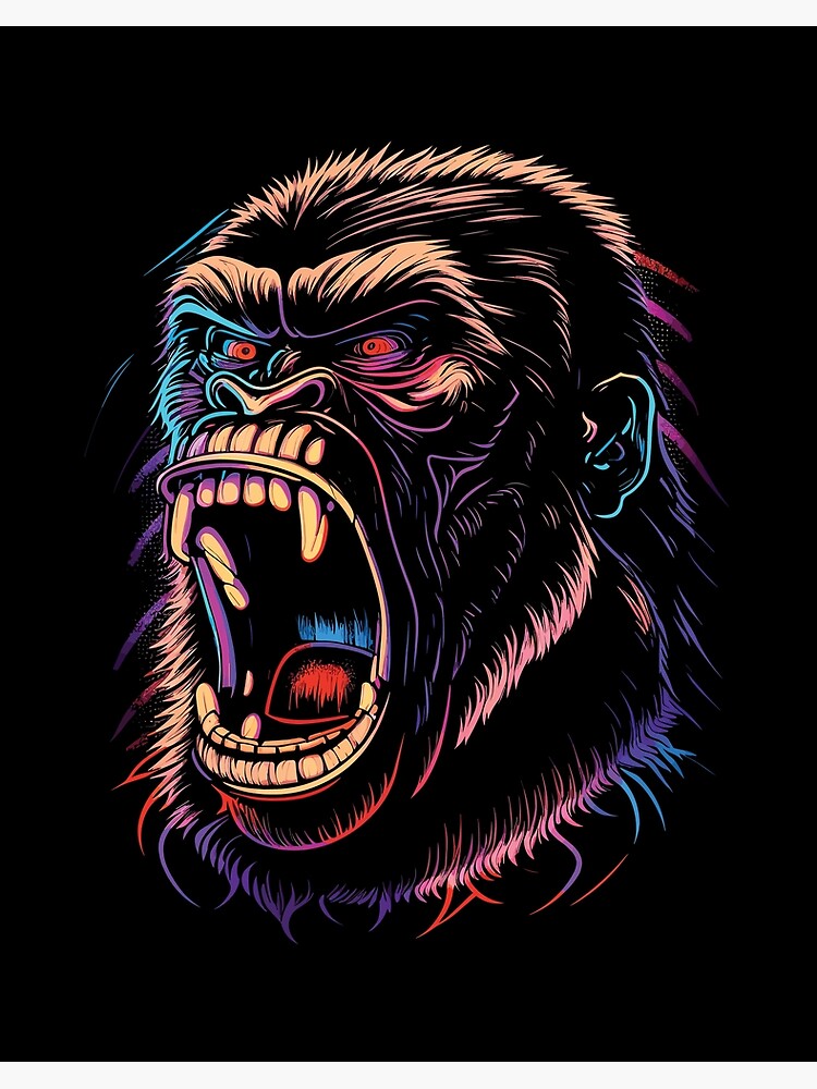 angry gorilla.black gorilla Rug by mario's