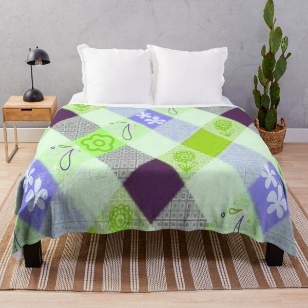 Item preview, Buffalo Plaid and Florals psychedelic graphic design 4, Abstraction, bold colorful abstract playful design inspired by nature designed and sold by Adri Barnard.