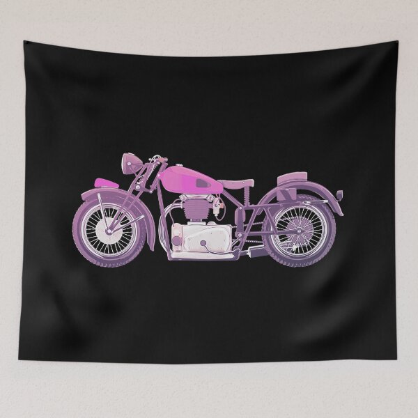 Item preview, Cafe Racer Vintage Motorcycle - Pink - girl biker version designed and sold by PeterADesign.