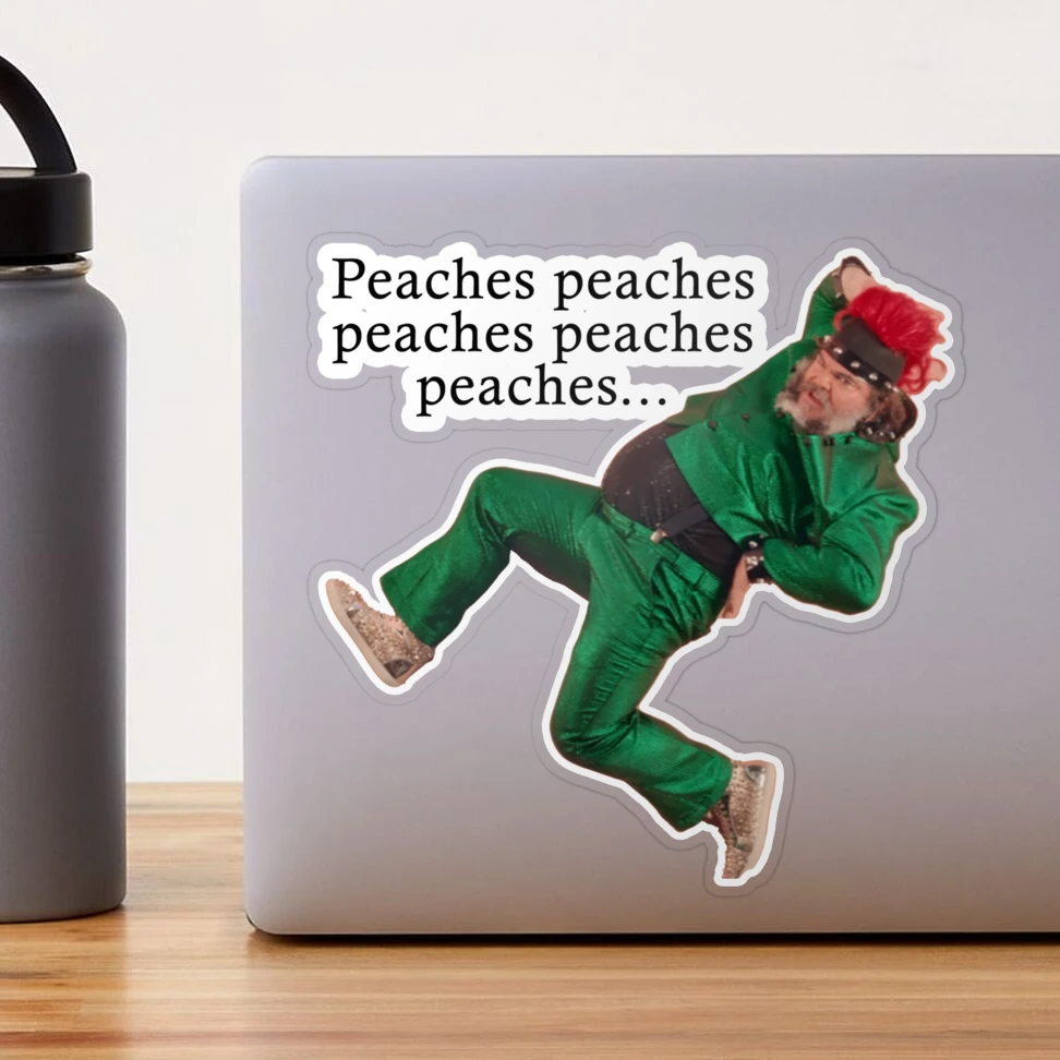 Jack Black sings Peaches Sticker for Sale by iamwickedz