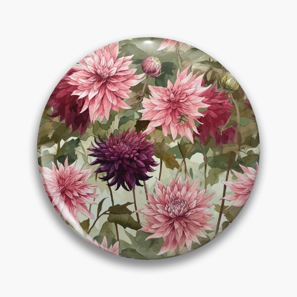 Item preview, Dahlia Flowers on White Background Pattern designed and sold by TopArtsy.
