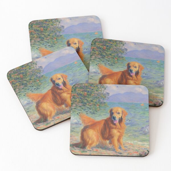 Item preview, Claude Monet Art Remake Design Art Monet Water Lillies Cute Dog designed and sold by CandyDroidMerch.