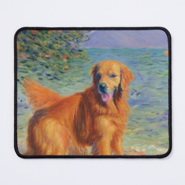 Item preview, Claude Monet Art Remake Design Art Monet Water Lillies Cute Dog designed and sold by CandyDroidMerch.