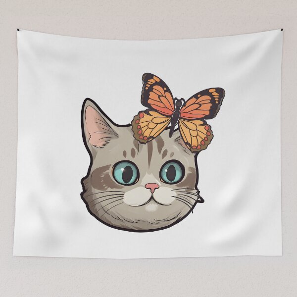 Item preview, Funny Cat with Butterfly designed and sold by Zoondertt.