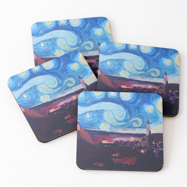 Item preview, Starry Night in Landshut with Isar Valles Burg Trausnitz and Old Town designed and sold by artshop77.