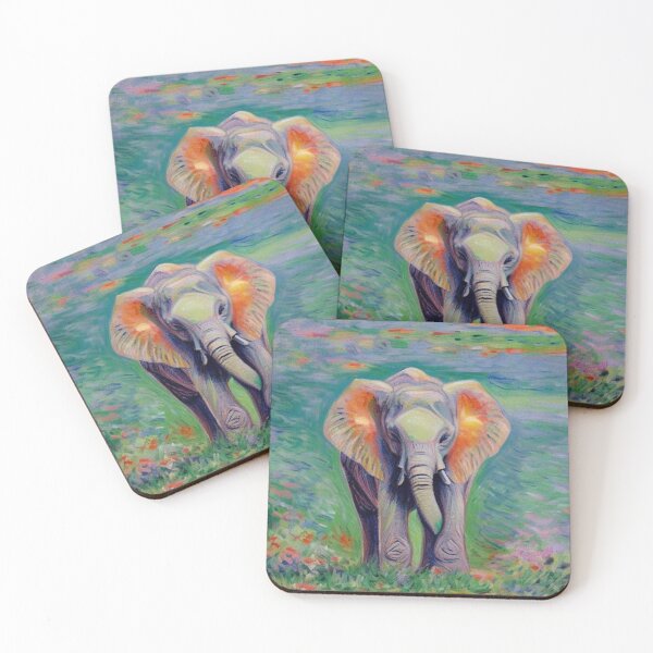 Item preview, Claude Monet Art Remake Design Art Monet Water Lillies Cute Elephant designed and sold by CandyDroidMerch.