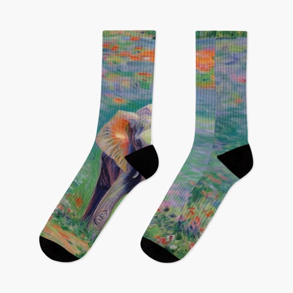 Item preview, Claude Monet Art Remake Design Art Monet Water Lillies Cute Elephant designed and sold by CandyDroidMerch.