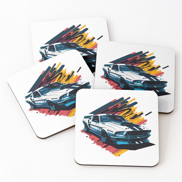 Item preview, Retro Mustang Cobra Shelby Flat Design designed and sold by CinEmmaDesign.