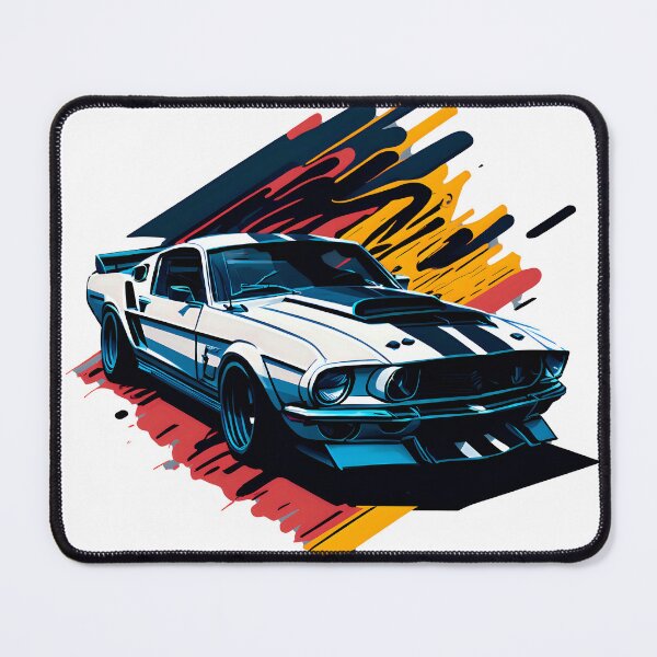 Item preview, Retro Mustang Cobra Shelby Flat Design designed and sold by CinEmmaDesign.