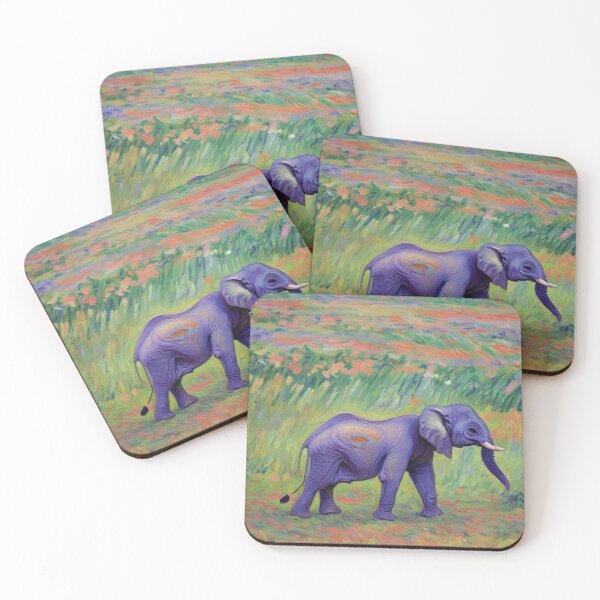 Item preview, Claude Monet Art Remake Design Art Monet Water Lillies Cute Elephant designed and sold by CandyDroidMerch.