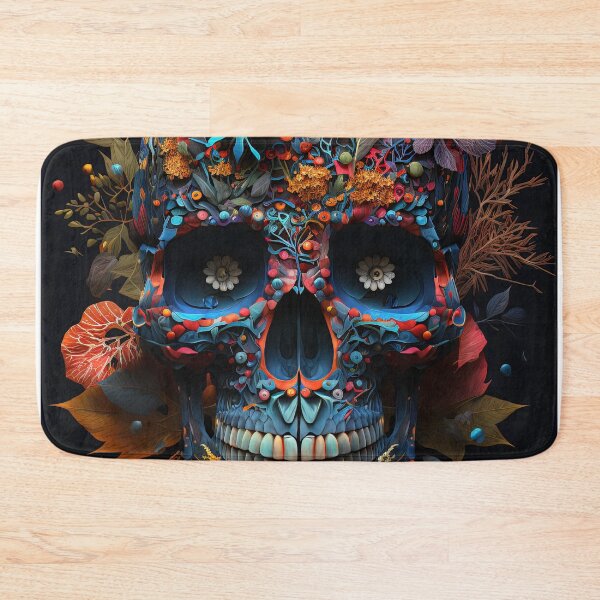 Item preview, Skull with flowers, floral skull with roses, dia de los muertos for halloween designed and sold by Flowsaiartshop.