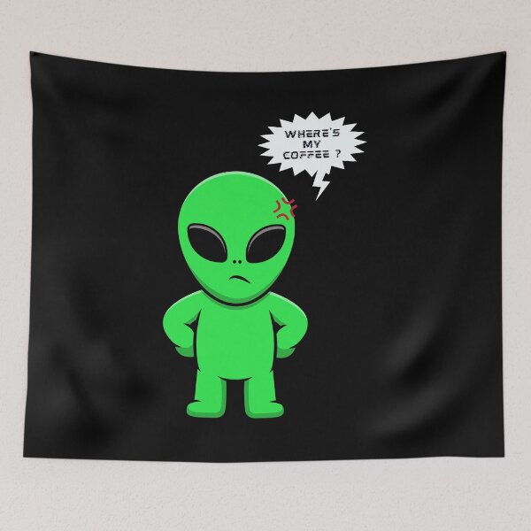 Item preview, Funny Alien Need Coffee Morning designed and sold by foxforce.