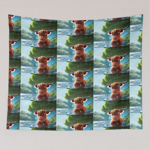 Item preview, Ceilidh the Highland Cow designed and sold by Rotten-Prints.