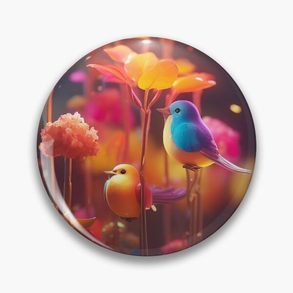 Item preview, Birds on colorful branches diorama designed and sold by PoppinArtFox.