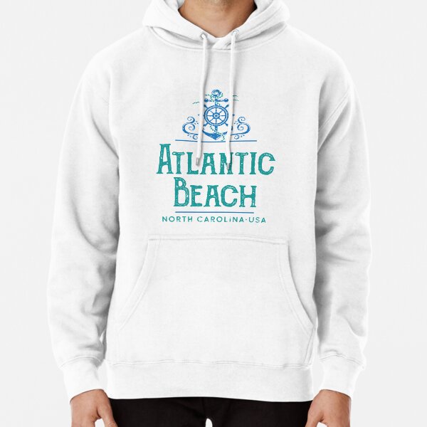 Atlantic Beach North Carolina Nautical Design Pullover Hoodie for