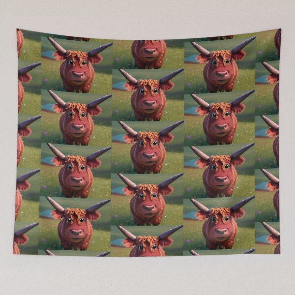 Item preview, Ewan the Highland Cow designed and sold by Rotten-Prints.