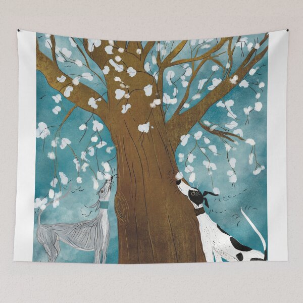 Item preview, Greyhounds under the cherry blossom tree designed and sold by greytcollective.