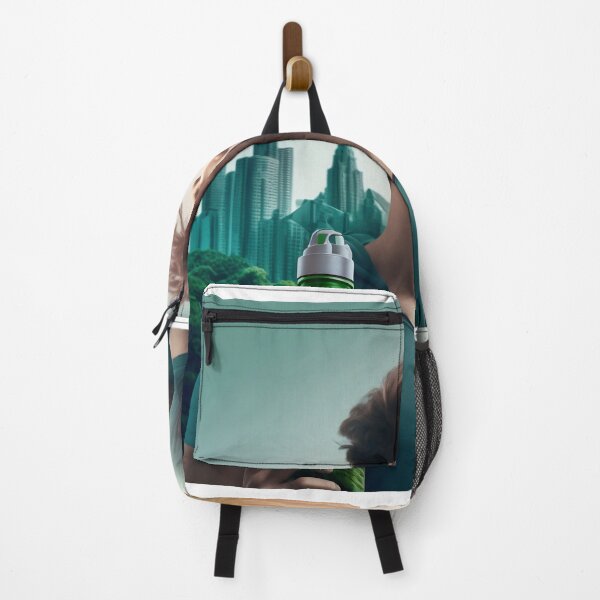 Item preview, Eco-friendly young man in the park of a big city with a water bottle in his hand designed and sold by Django47.