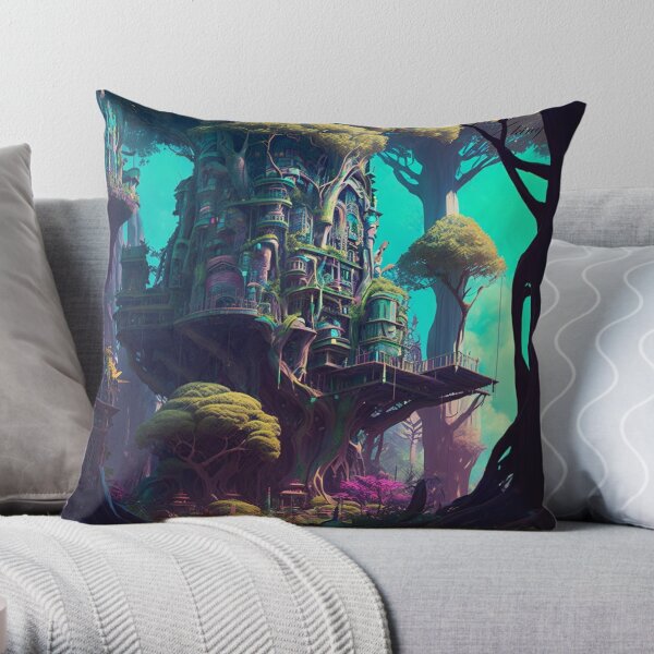 Utopia City Printed Throw Pillow Cover