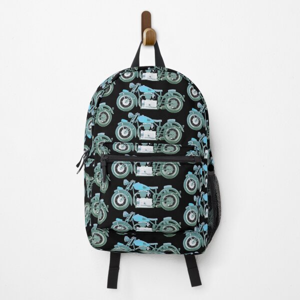 Item preview, Cafe Racer Vintage Motorcycle - Teal - girl biker version designed and sold by PeterADesign.