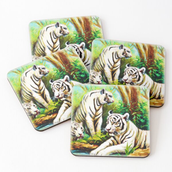 Item preview, White Tigers Beautiful Painting. Buy Now designed and sold by Health And Fitness Posts e-Store.