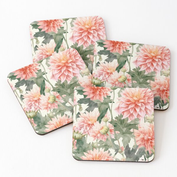 Item preview, White Background Dahlia Flowers in the Wild designed and sold by TopArtsy.