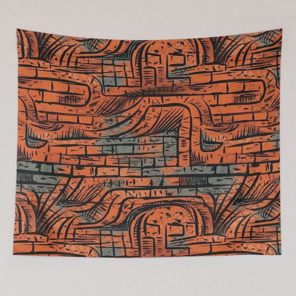 Item preview, Grunge brick pattern graffiti postapocalyptic style  designed and sold by Dreamakerstudio.