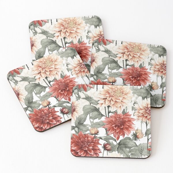 Item preview, Dahlia Wildflowers on a Pristine White Canvas designed and sold by TopArtsy.