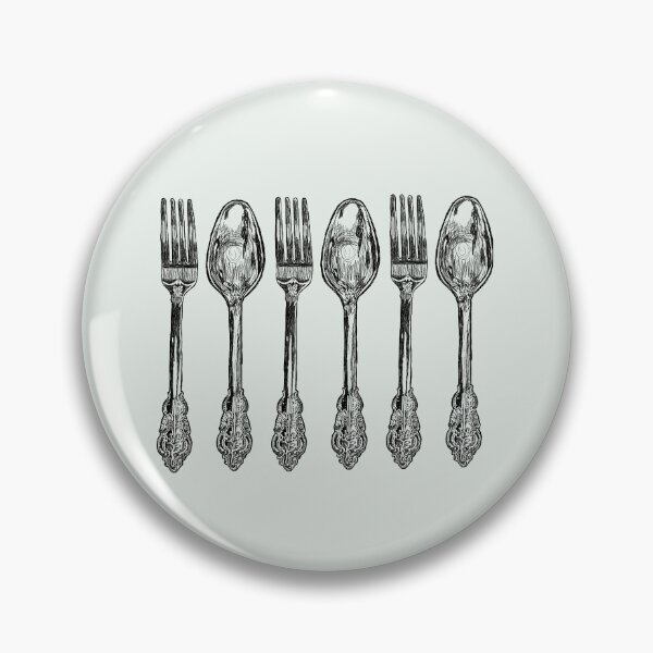 Item preview, vintage forks and spoons sketch designed and sold by daisyink.