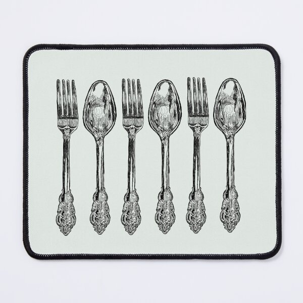 Item preview, vintage forks and spoons sketch designed and sold by daisyink.
