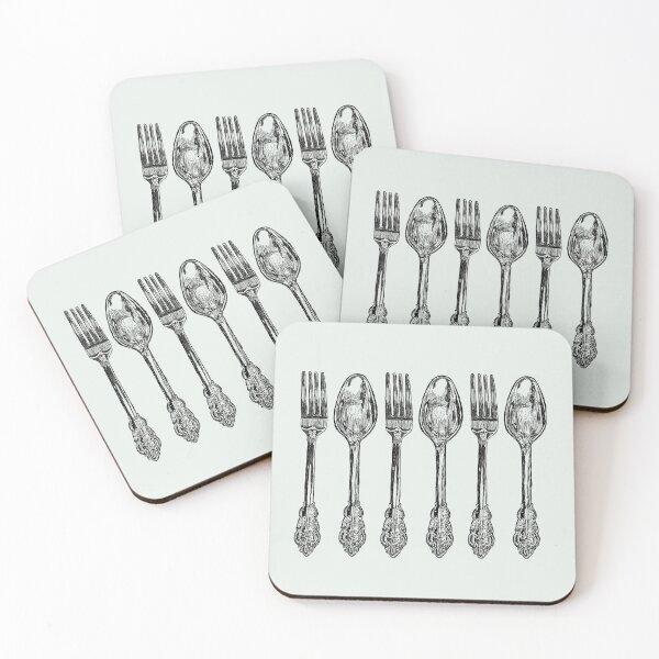 Item preview, vintage forks and spoons sketch designed and sold by daisyink.