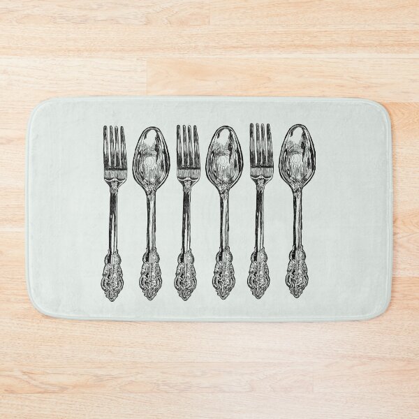 Item preview, vintage forks and spoons sketch designed and sold by daisyink.