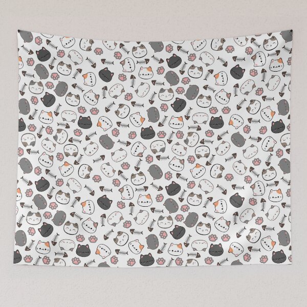 Item preview, cat cat's paw fish seamless Patterns designed and sold by backham-design.