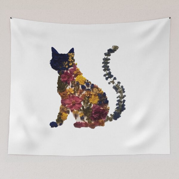 Item preview, Feline Flora: A Collection of Pressed Flowers in Cat Shapes designed and sold by EmeraldeaArt.