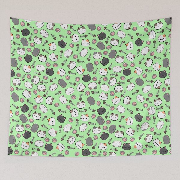 Item preview, cat cat's paw fish seamless Patterns designed and sold by backham-design.