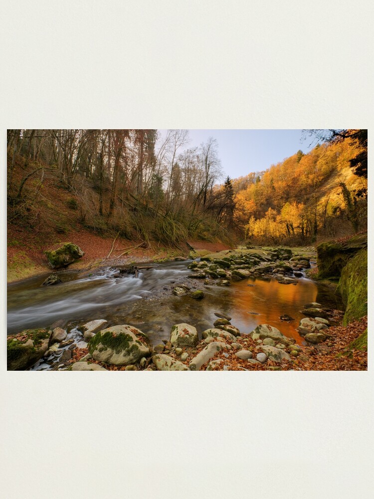 Alternate view of Autumn morning along Cheran river Photographic Print