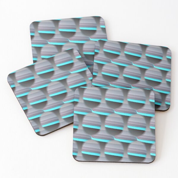 Item preview, Aqua & Grays Multi Shape Pattern designed and sold by ArtistsQuest.