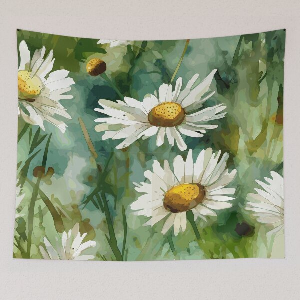 Item preview, Enchanting Watercolor Daisies in the Wild designed and sold by TopArtsy.
