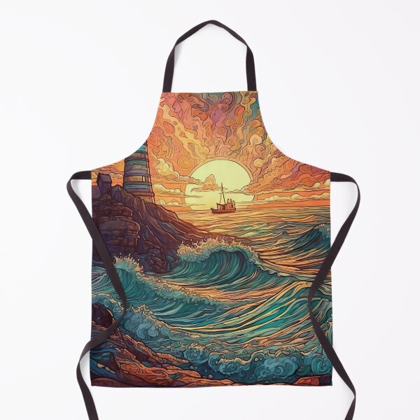 Item preview, Psychedelic Sunset with Crashing Waves designed and sold by Matt's Artificial Nature.