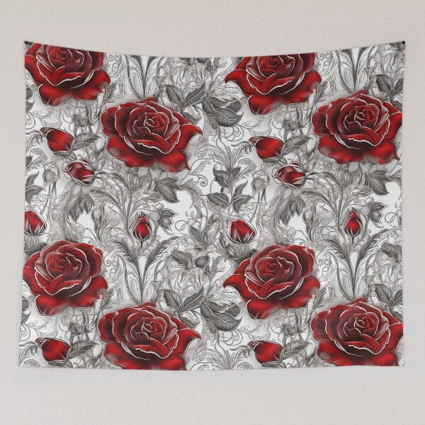 Item preview, Victorian vampire style Red roses pattern  designed and sold by Dreamakerstudio.