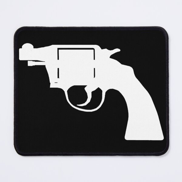 Item preview, Revolver Gun, vintage Style - white silhouette designed and sold by PeterADesign.
