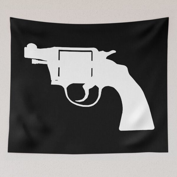 Item preview, Revolver Gun, vintage Style - white silhouette  designed and sold by PeterADesign.