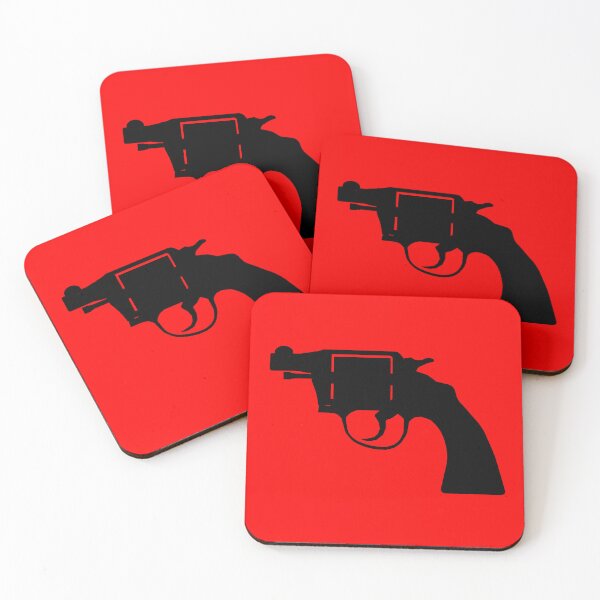 Item preview, Revolver Gun, vintage Style - Black silhouette RED designed and sold by PeterADesign.