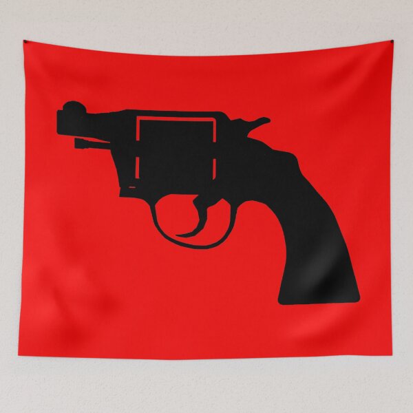 Item preview, Revolver Gun, vintage Style - Black silhouette RED designed and sold by PeterADesign.