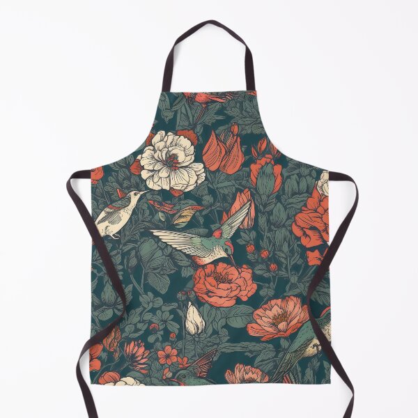 Item preview, boho style flowers and hummingbirds pattern designed and sold by Dreamakerstudio.