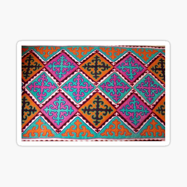 Kyrgyz felt carpet ala kiyiz (motley felt) Киргизский войлочный ковер ала-кийиз (пестрый войлок) Sticker