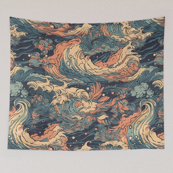 Item preview, Surfer waves style boho pattern designed and sold by Dreamakerstudio.