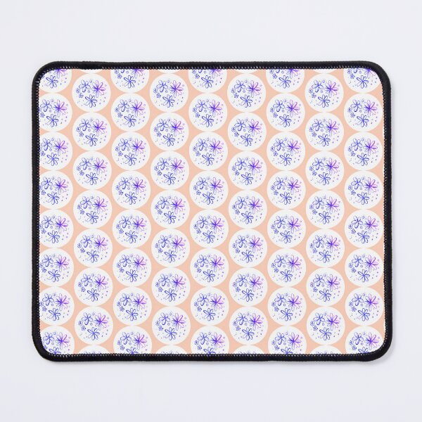 Item preview, Blue orange flowers delicate colors |  pastel flowers pen drawing pattern designed and sold by lausn.